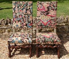 Antique Pair of Jacobean Style 19th Century Chairs 45h 20w 29d 17h seat _1.JPG